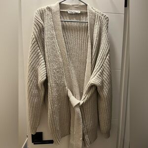 Zara Women's Beige Knit Cardigan